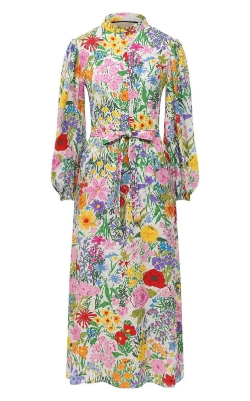 Floral-Print Silk Dress Mini floral dresses