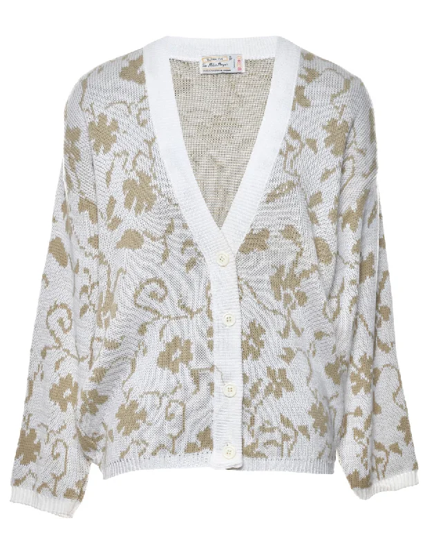 White Floral Cardigan - S Trendy unclassified dresses