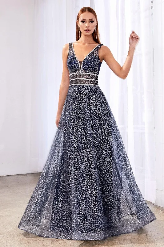 Cinderella Divine CJ256 Long A Line Prom Metallic Dress Evening Gown Y2K unclassified dresses