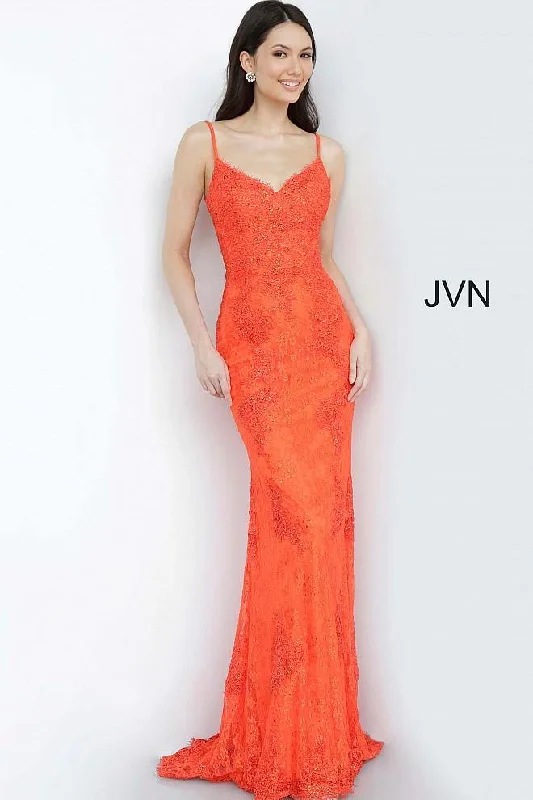 Jovani 02013 Form Fitting Lace Prom Long Dress Chiffon unclassified dresses