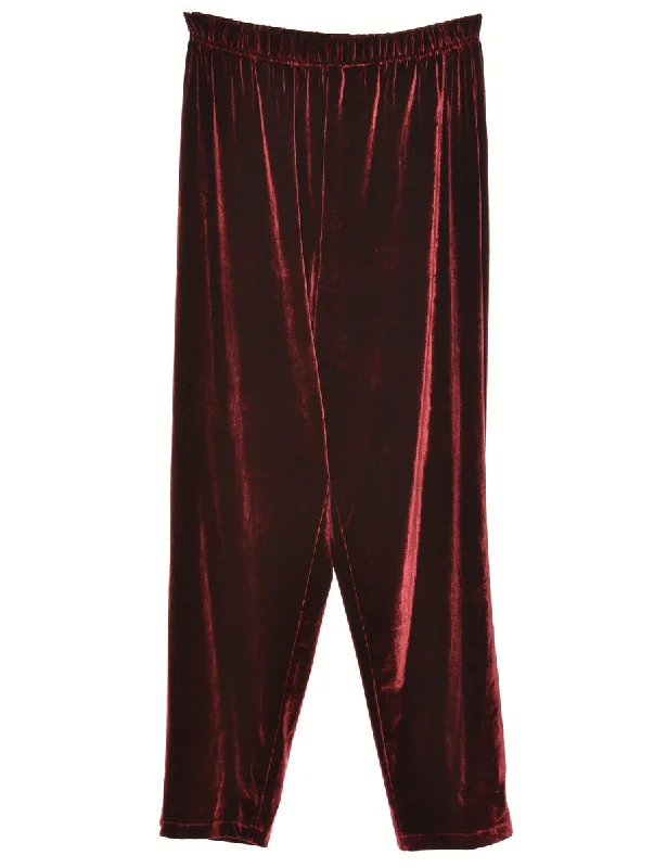 Velvet Fabric Maroon Trousers - W30 L35 Holiday unclassified dresses