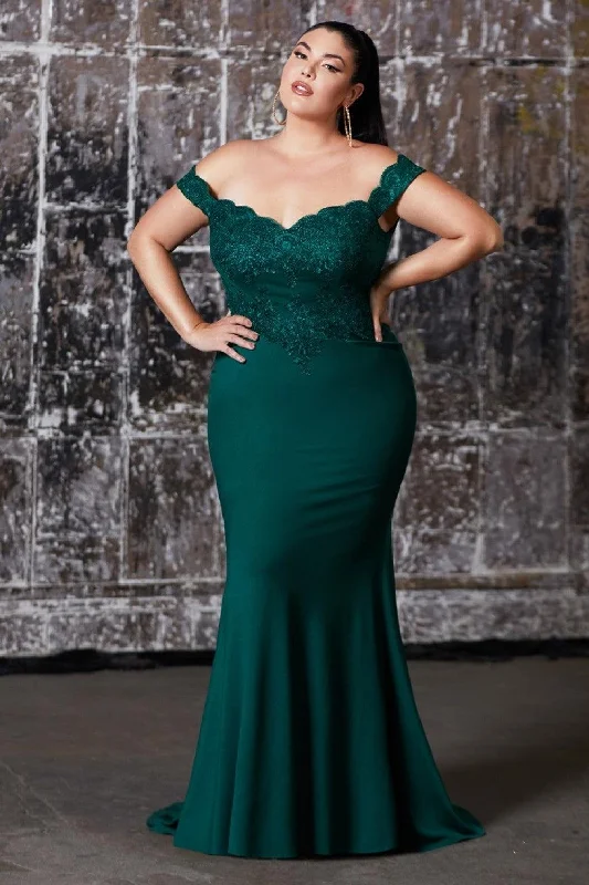 Cinderella Divine CF158 Long Off Shoulder Formal Prom Dress Gown Long sleeve unclassified dresses