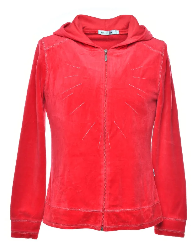 Velvet Hooded Sweatshirt - M Casual unclassified dresses