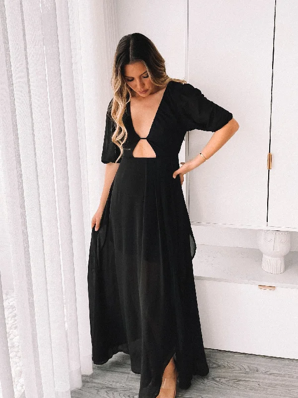 Delarina Dress - Black Printed unclassified dresses