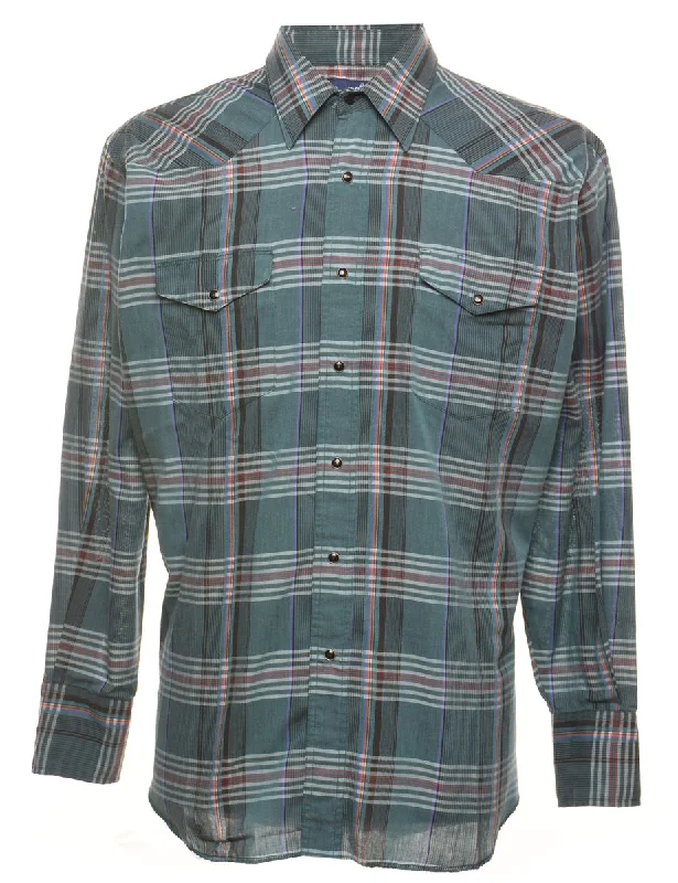 Wrangler Dark Grey Checked Shirt - XL Bright color unclassified dresses