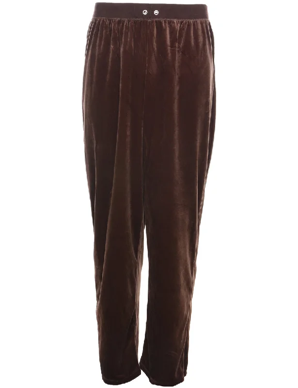 Velvet Fabric Brown Tracksuit Bottoms - W31 L29 Winter unclassified dresses