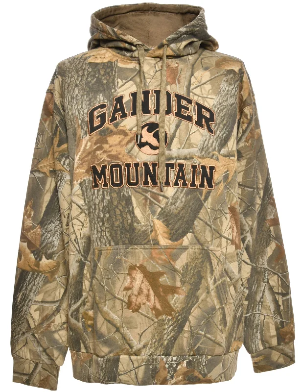 Woodland Printed Hoodie - M Earthy tone unclassified dresses