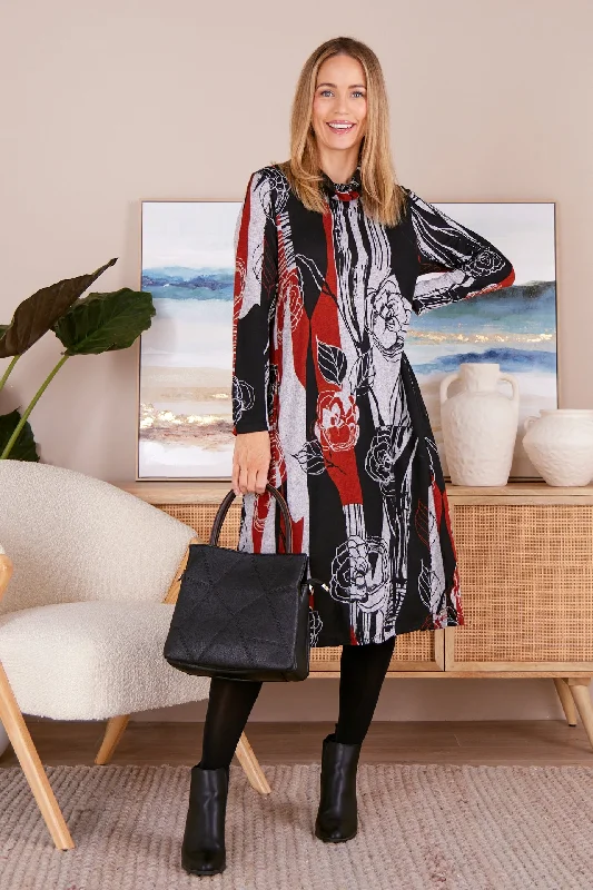 Astrid Tunic Dress - Black/Rust Wedding guest unclassified dresses