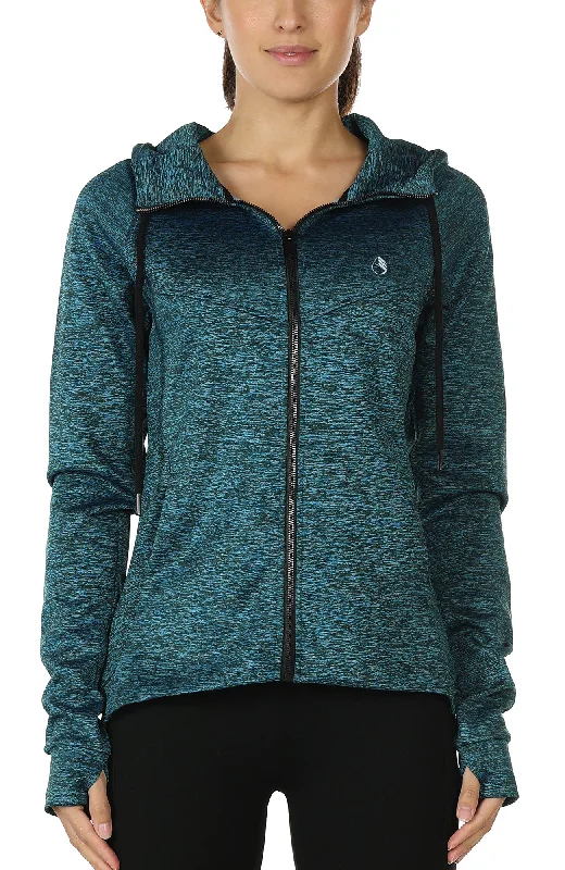 icyzone Workout Jackets for Women - Athletic Exercise Running Zip-Up Hoodie with Thumb Holes Women's vintage jackets